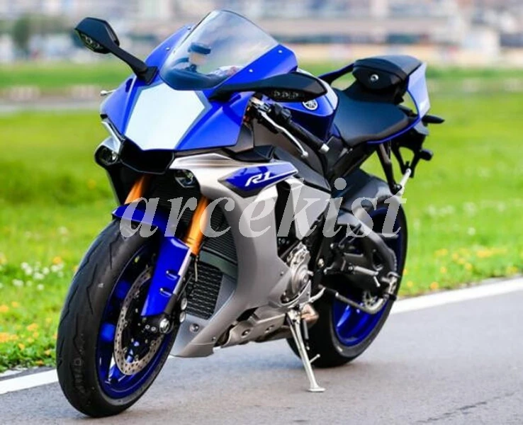 

New ABS Injection mold Fairing kit 100% fit for YAMAHA YZFR1 2015 2016 2017 2018 YZF R1 15 16 17 18 YZF1000 Custom silver blue