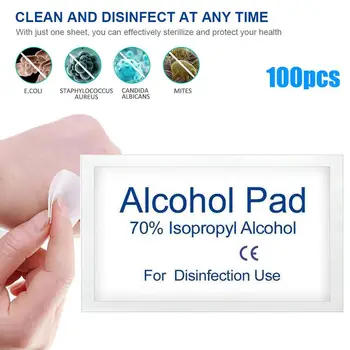 

100 Pcs Alcohol Wet Wipe Disposable Disinfection Prep Swap Pad Antiseptic Skin Cleaning Care Jewelry Mobile Phone Clean Wipe