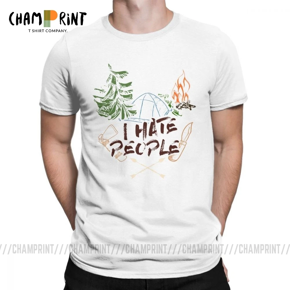 Футболки с надписью I Hate People Camping Lovers мужские футболки принтом для любителей