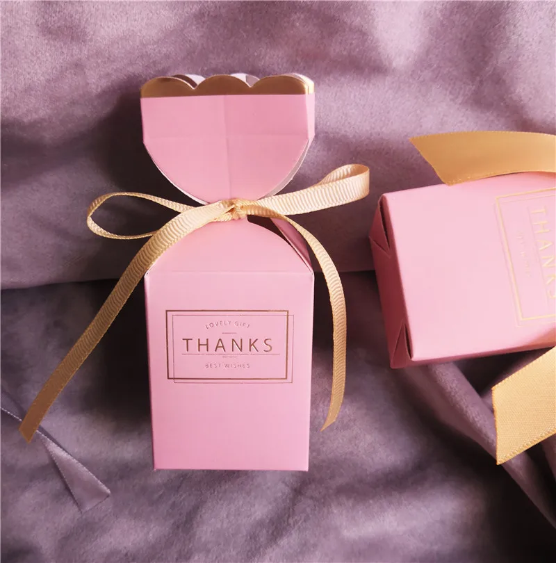 20 шт Ins креативные розовые Печатные коробки для свадебного дня рождения и детского душа, вечерние коробки для хранения подарков