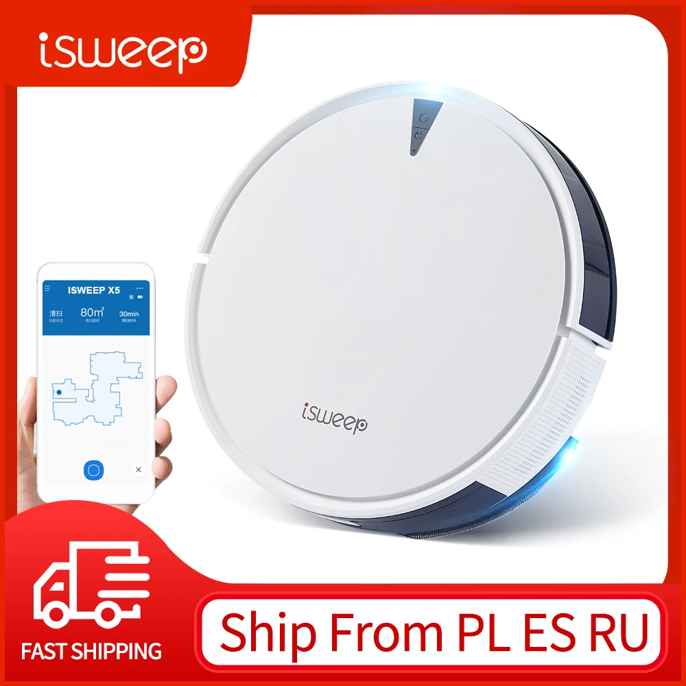 US $176.00 Isweep X5 Robot Vacuum Cleaner Vibrating Water Tank Auto Charge Powerful Suction For Pet Hair APP Control