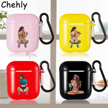 

Sexy Lady Case for Apple Airpods 1 2 3 Pro Shockproof Bluetooth Wireless Headphone Earphone Soft Silicone TPU Protection Cover