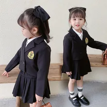 

Casual Kids Dress Spring Summer Baby Girls Suits Coat Skirt Tops Children Clothes Special Occasion Buttons High Quality