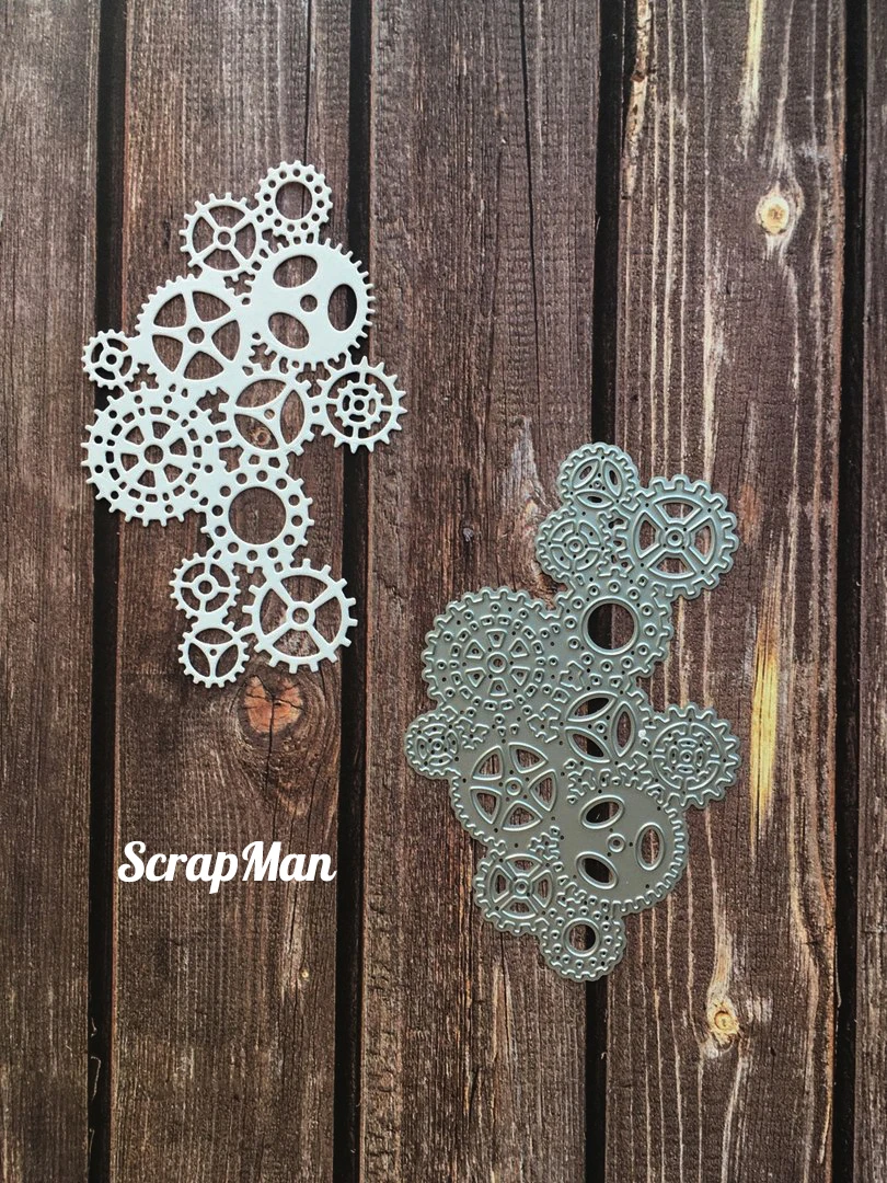 gear Metal Cutting Dies Scrapbooking background craft Card Making Embossing Rectangular Pattern