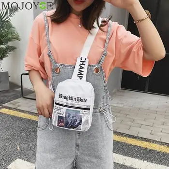 

Fashion Newspaper Printed Fanny Chest Pack Women Nylon Casual ShoulderMessenger Bags Leather Money Belt Zipper Purse