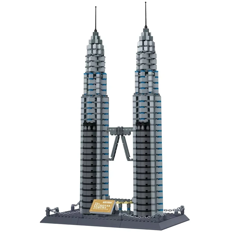 

1160pcs Building Blocks Toy World Famous architecture Kuala Lumpur Twin Towers Bricks Educational Toys For Children Gifts