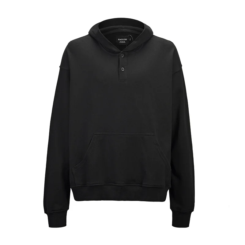 

2019 FG 6TH Style Neck Botton Men Soild Hoodies Sweatshirts hiphop Streetwear Men Oversized Hoodie Pullover