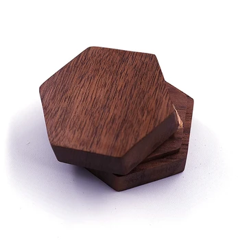

Black Walnut Hexagon Personalized Rustic Wedding Wood Ring Box Holder Wedding Ring Bearer Jewelry Box for Wedding Gift