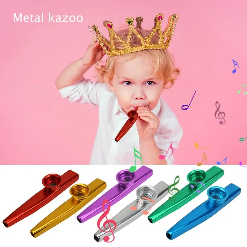 6 шт. легкий металлический Kazoos комплект для малышей детей студентов флейта музыкальный инструмент