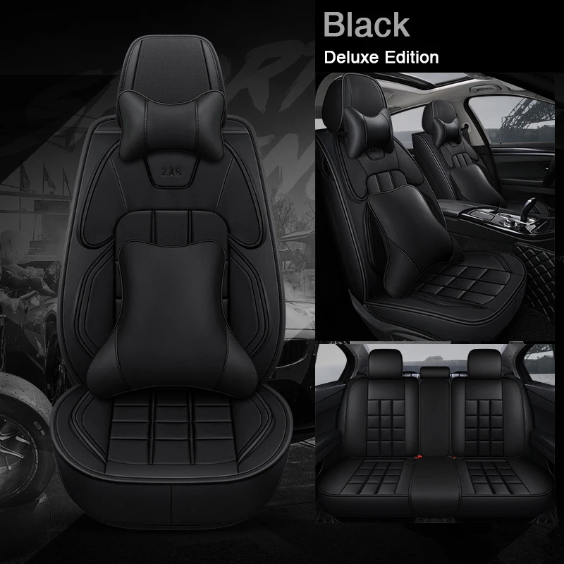 Black A Специальный кожаный чехол для автомобильного сиденья, подушка для автомобильного сиденья, черный чехол для автомобильного сиденья, универсальные Соединенные поставки - Название цвета: Black A