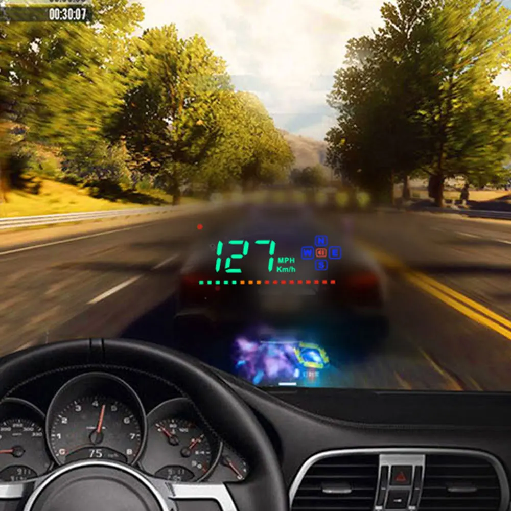 3,5 дюймов, автомобильный HUD Дисплей, сигнал скорости, компас, лобовое стекло, проектор, измеритель скорости, HUD с помощью gps спутников