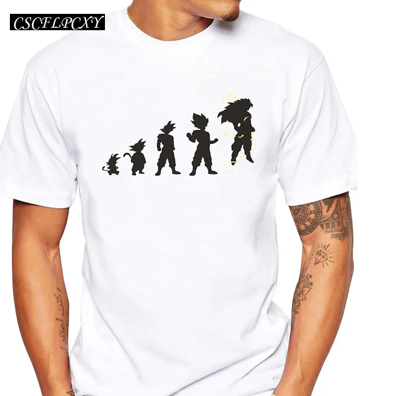 

2019 New Arrival Fashion Star Wars Evolution Human T Shirts Men Yoda Goku O Neck Men Tops Short Sleeve Man Funny Tees