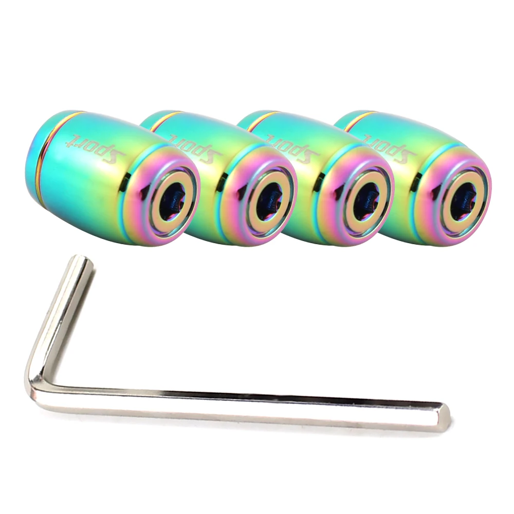 DSYCAR 1Set Fashion Zinc Alloy Anti-theft Sport Car Tire Valve Caps Wheel Tires Tire Stem Air Cap Airtight Cover for Car Styling