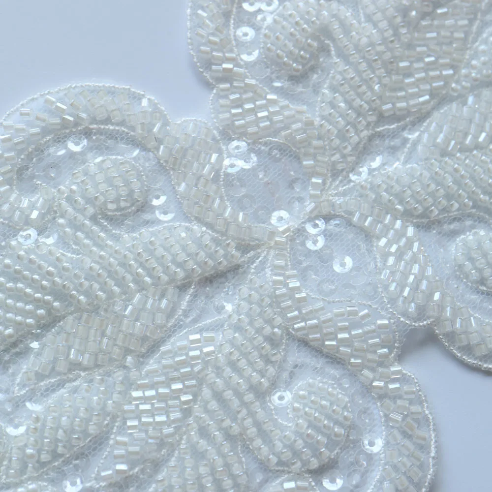 GORGECRAFT Cinta De Organza 3D De 5 Yardas Con Borde De Encaje, Cuentas De Perlas, Adornos GORGECRAFT Cinta De Organza 3D De 5 Yardas Con Borde De Encaje, Cuentas De Perlas, Adornos