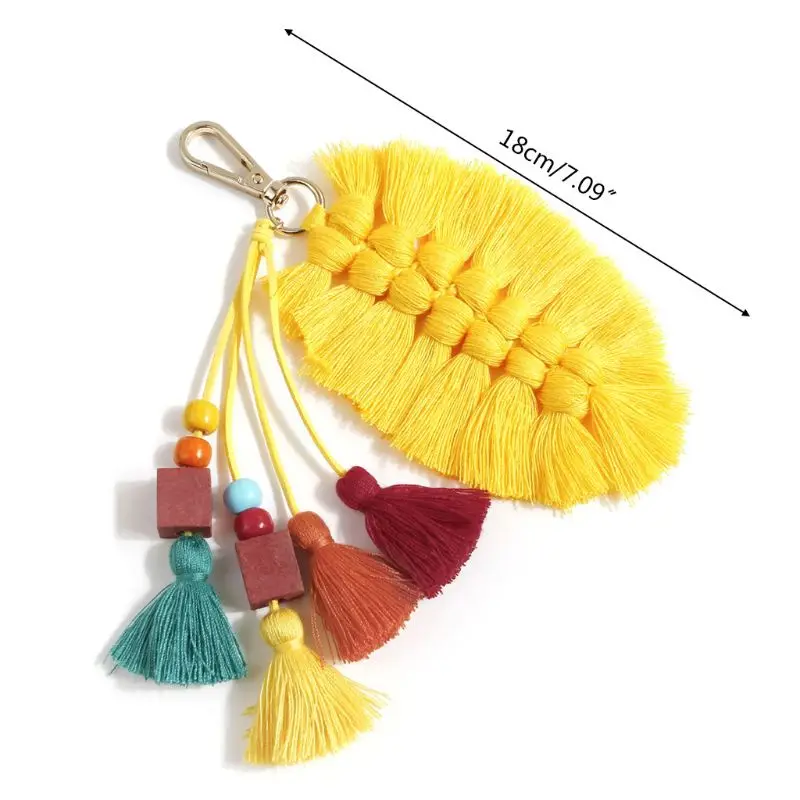 Чисто ручной работы с творческим подходом хлопок Tassel Pendant листья деревянные