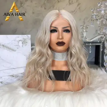 

Aiva Hair Glueless Daily/Cosplay Water Wave Wig Heat Resistant Synthetic Lace Front Wig Middle Part Short Wigs For Women