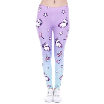 

Brand New Fashion Women Workout Leggings Unicorn and Sweets Printing Leggins Fitness Legging Sexy High Waist Woman Pants