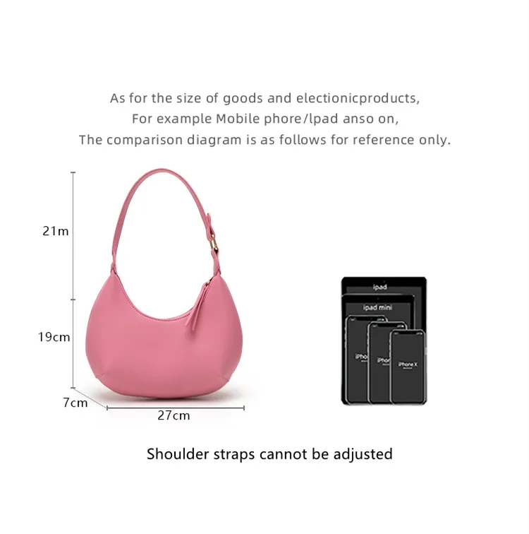 FIRMRANCH Woman's Stylish Solid Color Half Moon Design Sweet Macaron High Quality Daily Date Casual Shoulder Orange Armpit Bag