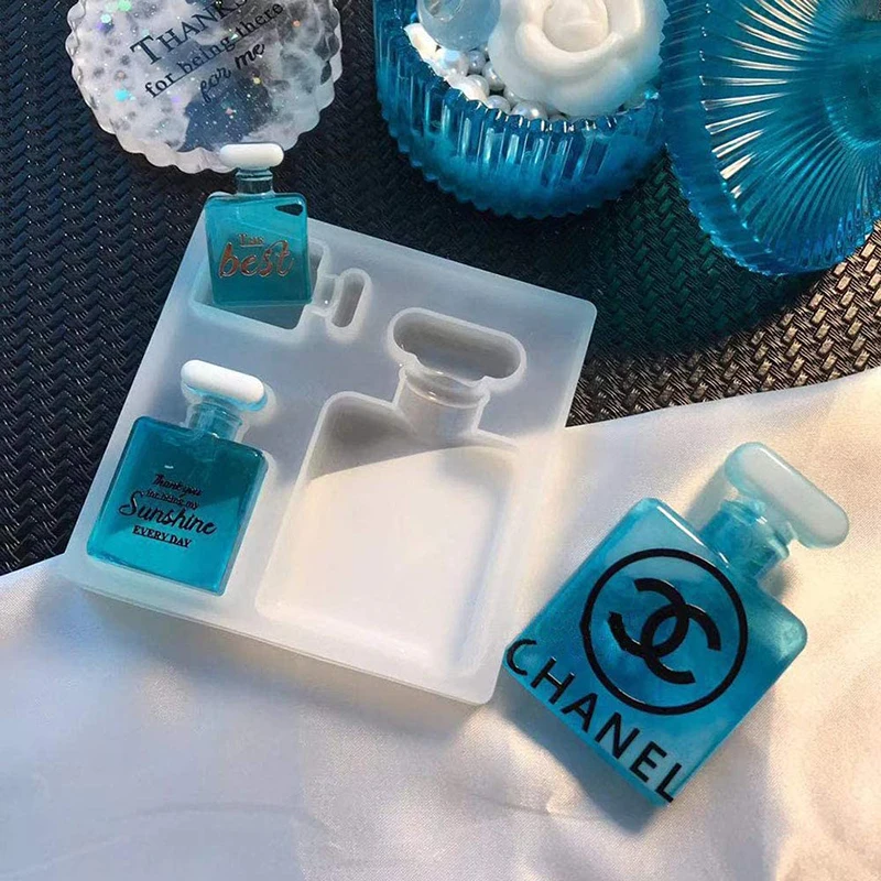 3D Parfüm Flasche Harz Mold Für Harz Epoxy Kerze Wachs Seife Kuchen Werkzeug DIY Schmuck Anhänger Ornament Handwerk – Detail 4