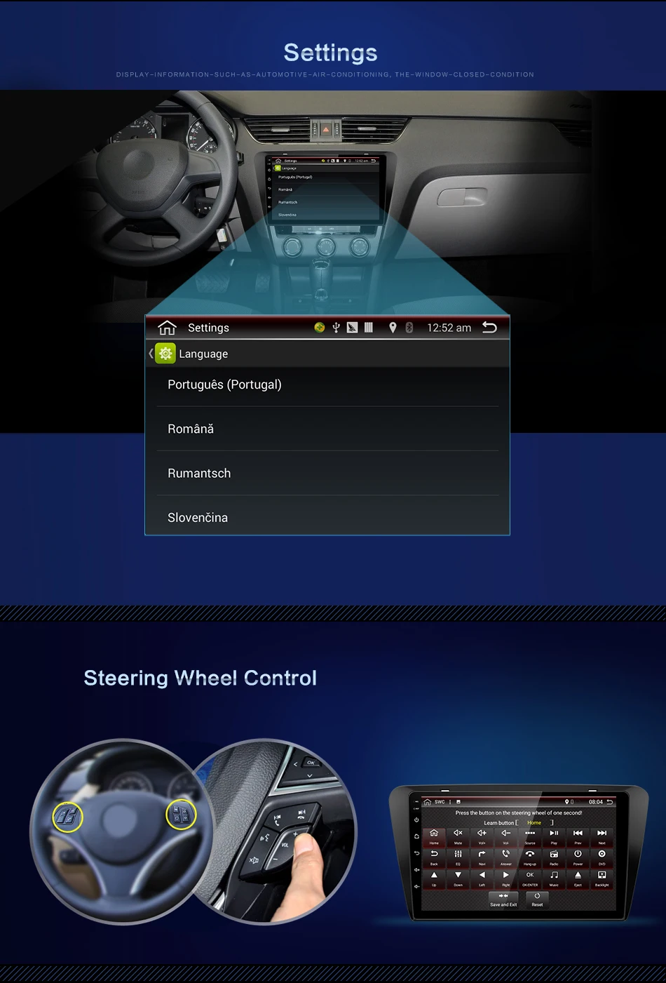 10," Android 9 автомобильный DVD мультимедийный плеер gps для Volkswagen SKODA OCTAVIA аудио Радио стерео Навигатор bluetooth wifi