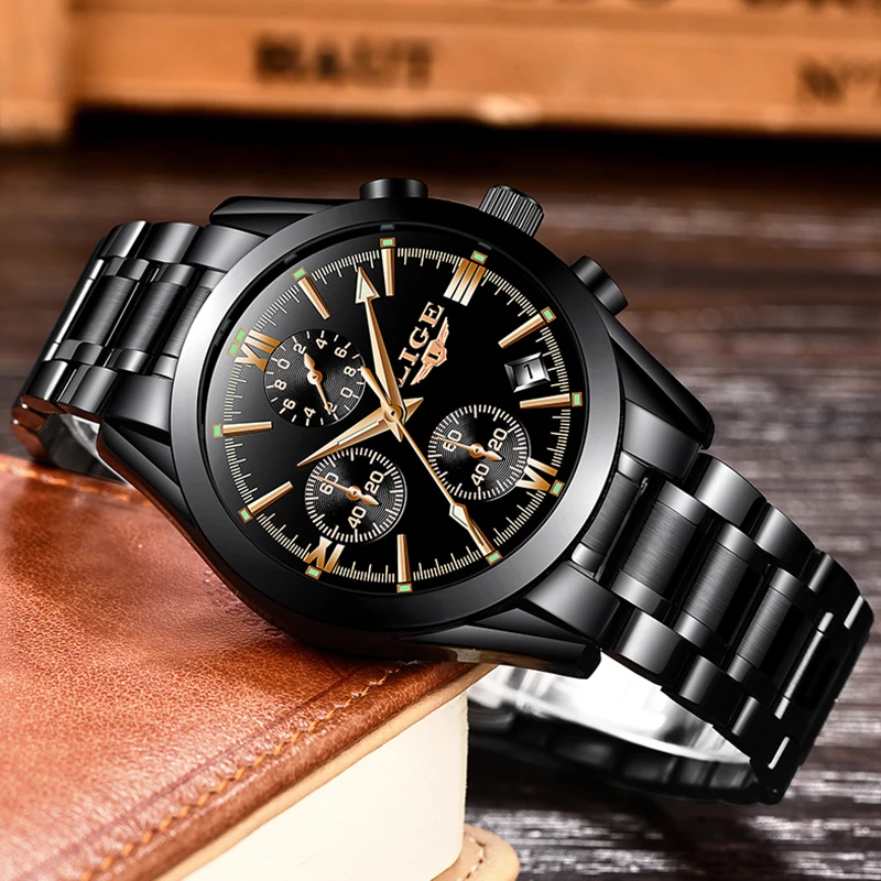 Tanio Relogio Masculino LIGE mężczyźni Top luksusowa marka wojskowy zegarek