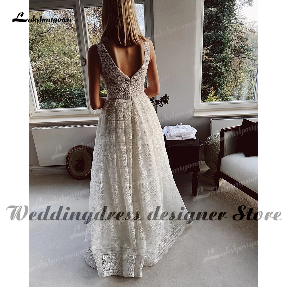 ball gown wedding dress Plus Size Lace Wedding Dresses vestido de novia Boho Bridal Gowns V Neck Backless Elegant Beach A-Line Bridal Dresses beach wedding dresses