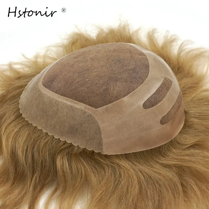 

Hstonir 6 pcs/lot Toupee Men Indian Remy Hair Replacement System Stock Fast Delivery Wig H033