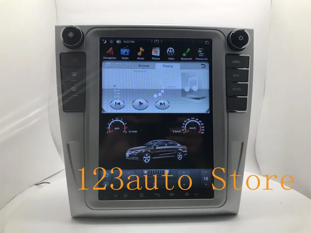 Автомобильный DVD плеер с экраном 10 4 дюйма вертикальным Tesla Style Android 9 0 GPS радио