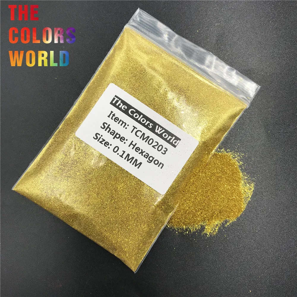 TCM0203 Green Gold Color Metallic Luster Hexagon Shape Nail Glitter Nail Art Decoration Makeup Body Glitter Handwork DIY
