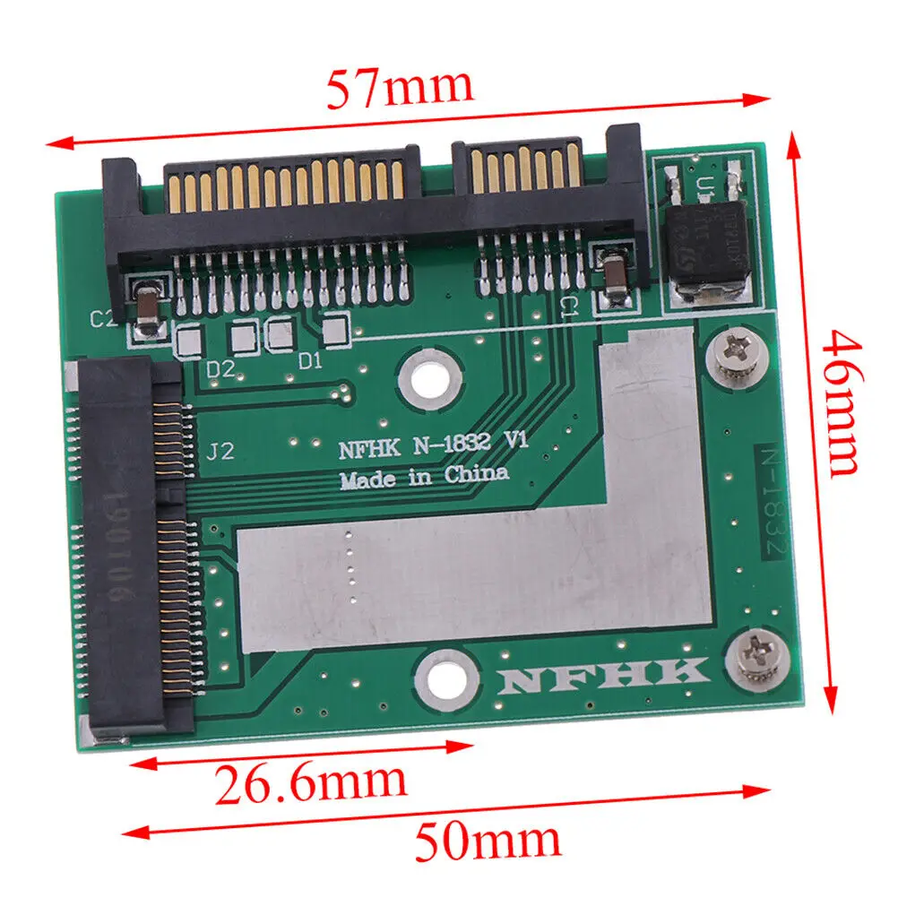 Адаптер mSATA SSD на 2 5 дюйма SATA 6 0 gps плата модуля преобразователя карты mini 57x4 мм/2 24x1 81