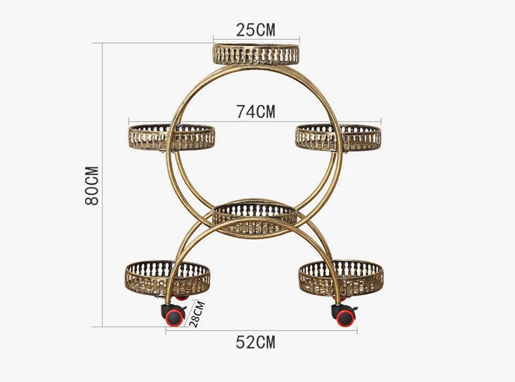 Portable flower stands with wheels metal plant holder flower pot trays large storage rack for home living room garden decor