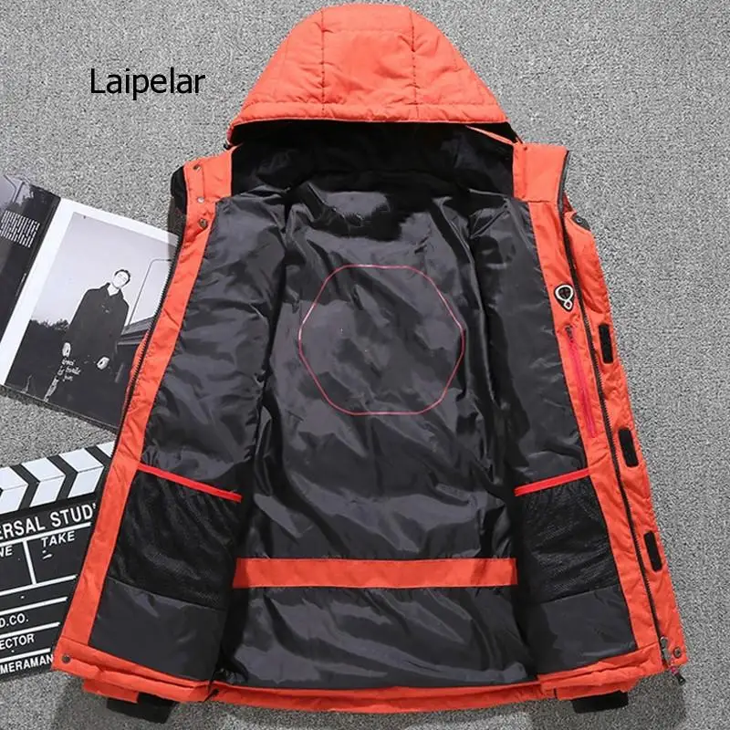 Men High Quality Thick Warm Winter Jacket Hooded Thicken Parka Coat Casual Slim Overcoat with Many Pockets Mens