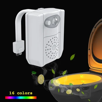 

16 Colors Waterproof Toilet Light Smart Motion Sensor Waterproof UV Disinfection Washing Room Bathroom Seat Night Lamp