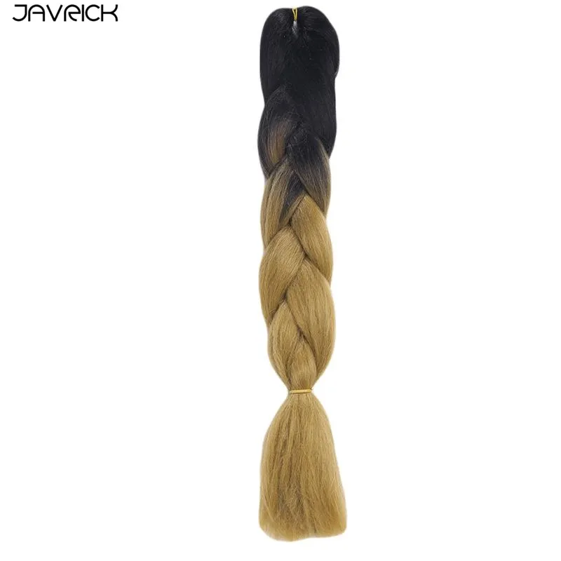 1 шт. 60 см длинные Омбре синтетические волосы плетение твист вязание крючком огромные косы Kanekalon Mambo волосы для наращивания парик профессиональный - Цвет: Black Light Brown