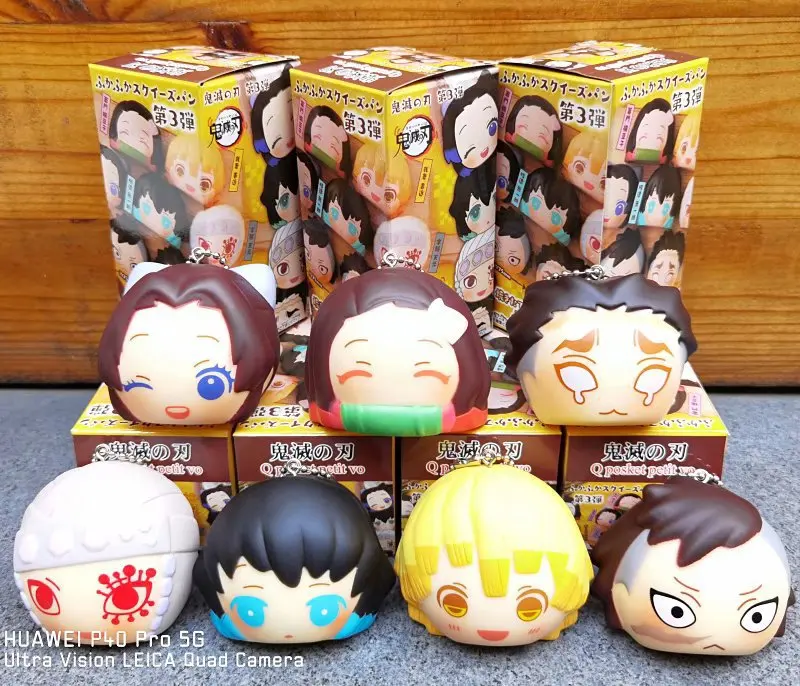 

7 Demon Slayer 2nd 3 Bullet Handmade Toy Bread Pinch Face Soft Doll Pendant Car Machine Blind Box Warm Girl Gift