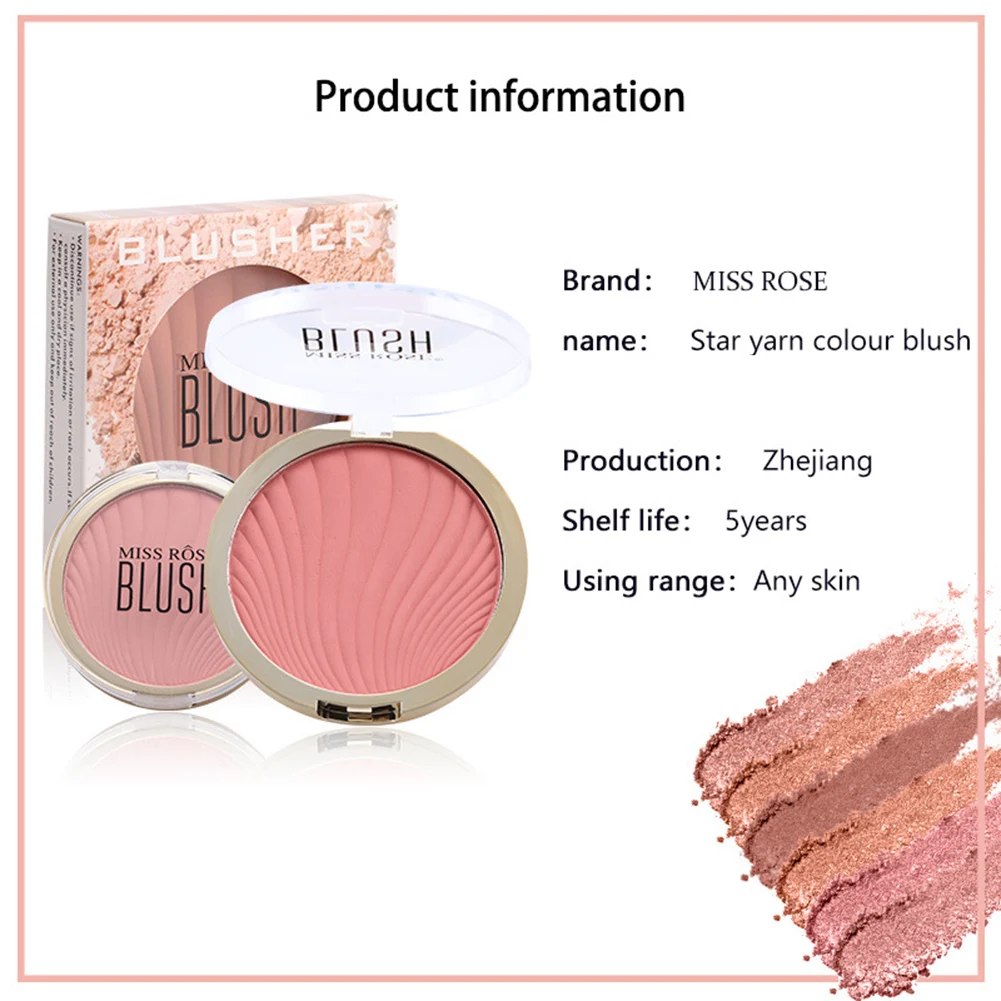 Pro 6 Colors Matte Face Blusher Powder Long Lasting Brightening Cheek Cosmetics