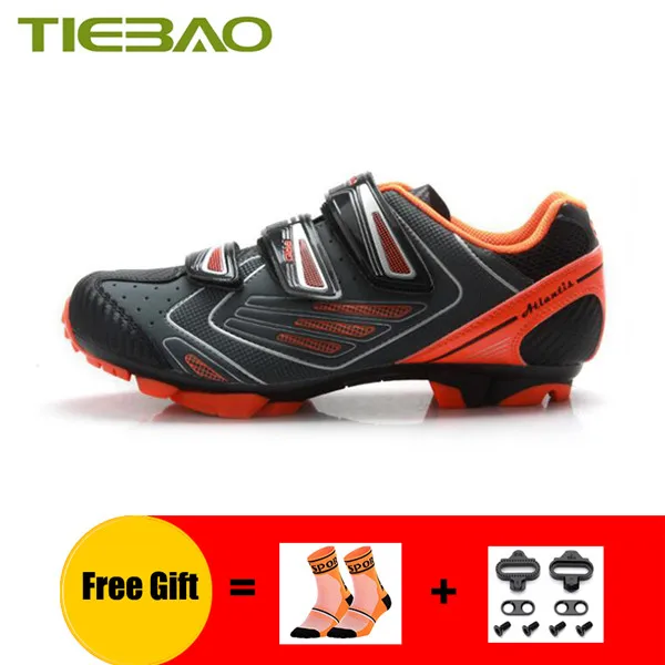 O shoes with cleats TIEBAO sapatilha ciclismo mtb велосипедная обувь мужские кроссовки для горного велосипеда Уличная обувь для езды на велосипеде самофиксирующаяся дышащая обувь - Цвет: O shoes with cleats