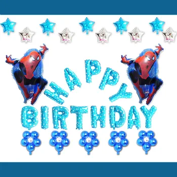 

(30pcs/lot)Spiderman party balloons set include large size spiderman foil balloons kid toys for boy birthday balloons decoration