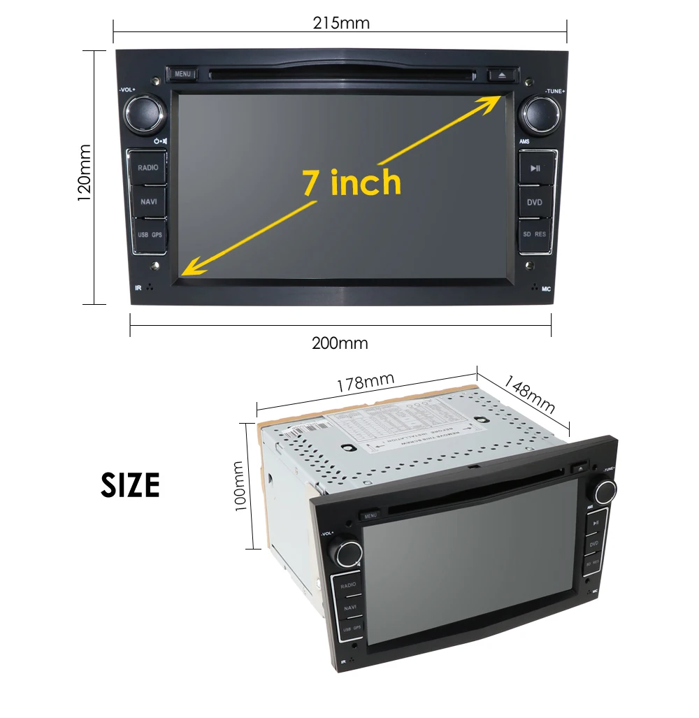 " специальный автомобильный DVD для Opel Astra H от 2004& Opel Combo от 2004& Opel Corsa C 2004-2006& Opel Corsa D от 2006 DTV BT DAB - Цвет: Black