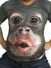  3d Monkey Print T-Shirt Men And Women Short-Sleeved T-Shirt Summer Funny Design Casual Oversized T-Shirt 6xl 