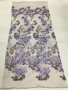 

New African Sequins Lace Fabric 2020 Embroidered Nigerian Net Laces Fabric Bridal High Quality French Tulle Lace Fabric 5yards