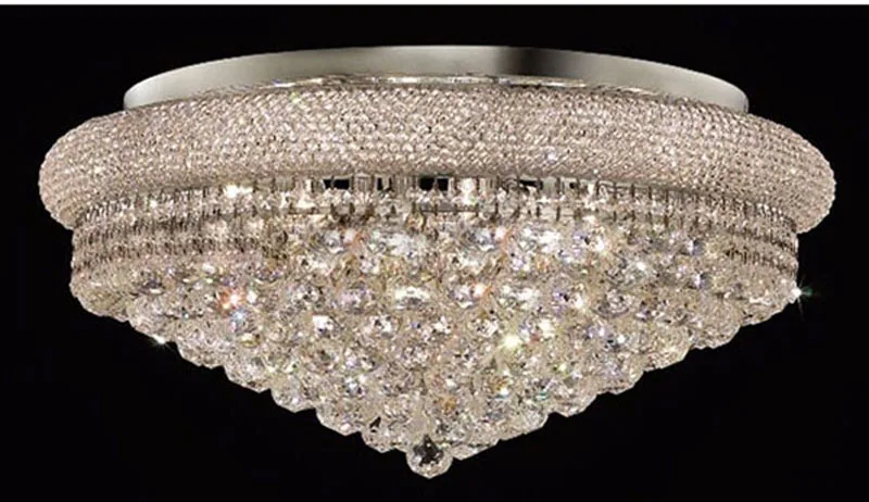 Phube Освещение большой фойе прихожей кристалл потолочный светильник французский империи Золотой Кристалл заподлицо Свет Освещение