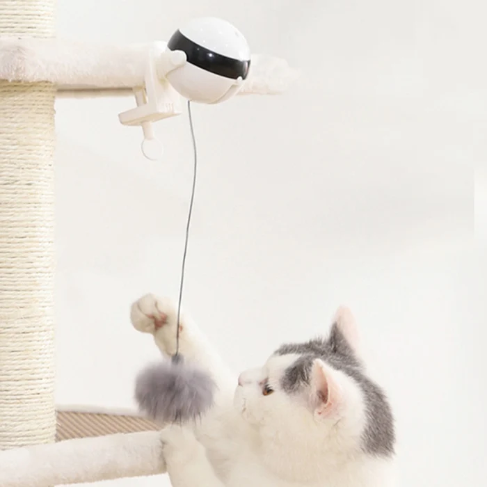 Новая самоиграющаяся игрушка для кошек, прорезыватель для кошек, автоматический Электрический мяч с пушистым мячом
