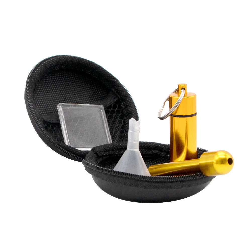 Snuff Set 6# Aluminum Tobacco Pipe Snuff Nose Smoke Pot Snuff Bottle Smoking Set Cigarette Holder