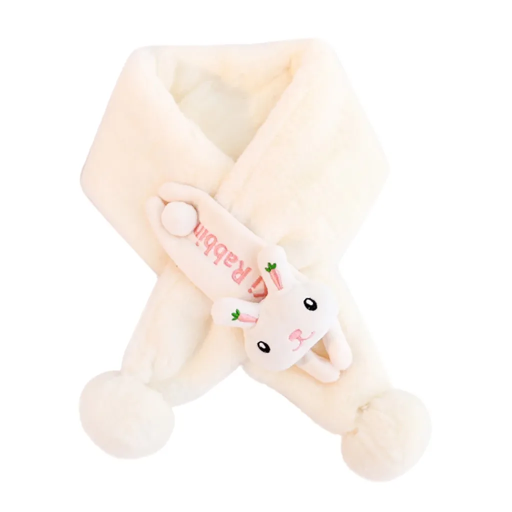 Fashion Scarf Children Girl Boy Plush Shawl Wool Insulation Windbreak Scarf Lovely Cute Fur Soft Scarves шарф женский#15