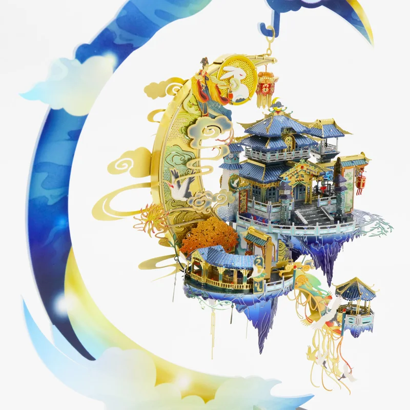 Educational-Toys Hand-Assembled-Model Three-Dimensional-Puzzle Moon Palace Adult All-Metal