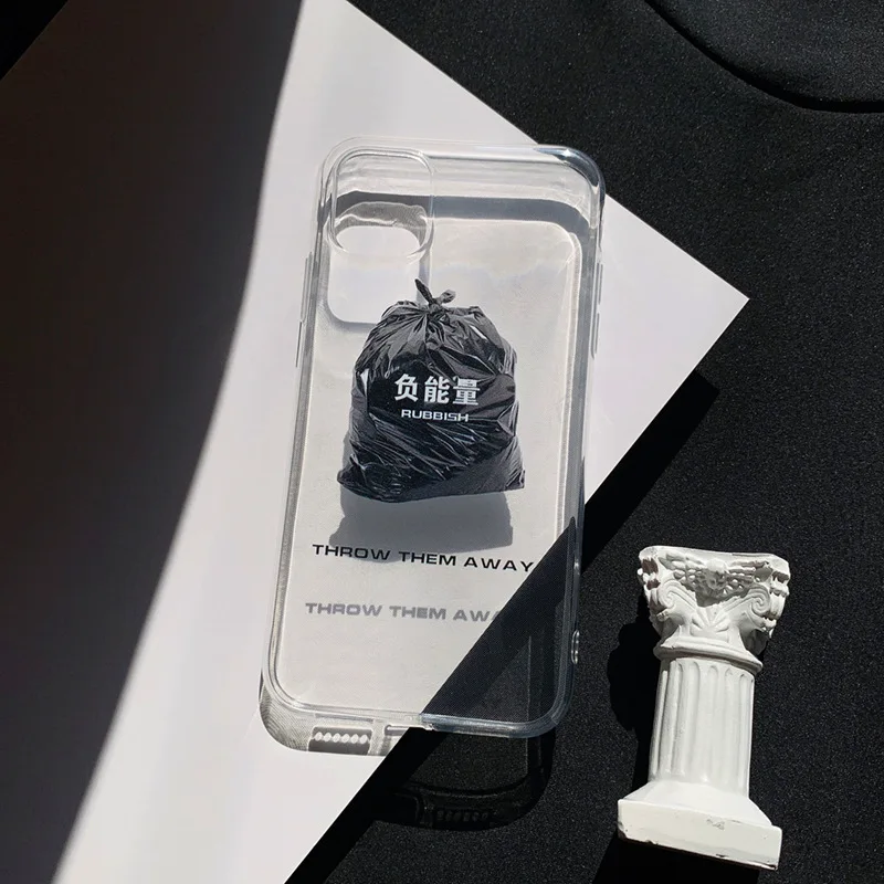 

2019 Fashion Design Throw Rubbish Away Case For iPhone 11Pro 11 11ProMAX 6 6S 7 8 6S Plus 7Plus 8Plus X XS MAX XR X 8 Soft Case