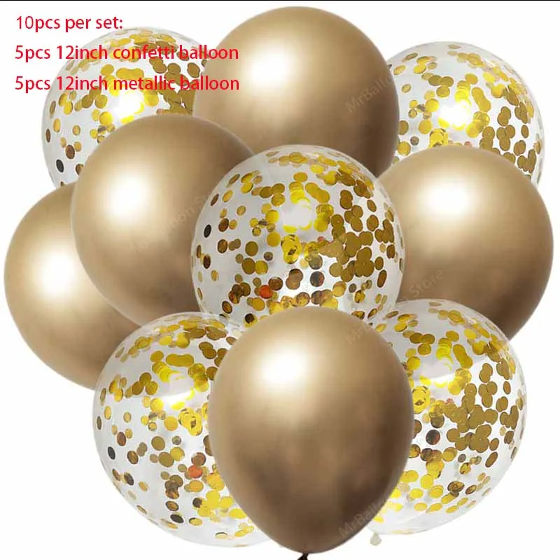 10 шт./лот, шары с голубыми металлическими конфетти для дня рождения, вечеринки, крещения, для мальчиков, баллонов, для дня рождения, для мальчиков и девочек - Цвет: style 4