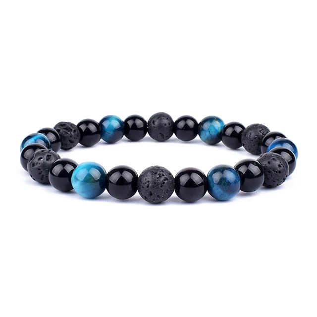 New Magnetic Hematite Bracelets Men Tiger Eye Stone Bead Couple Bracelets for Women Health Care Magnet Help Weight Loss Jewelry 19