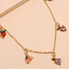 Sweet Women Fashion Crystal Apple Cherry Grape Fruits Necklace Exquisite Gold Chain Necklace Jewelry Gifts ► Photo 3/6